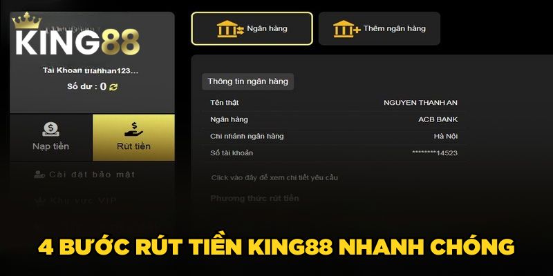 4 bước rút tiền King88 nhanh chóng